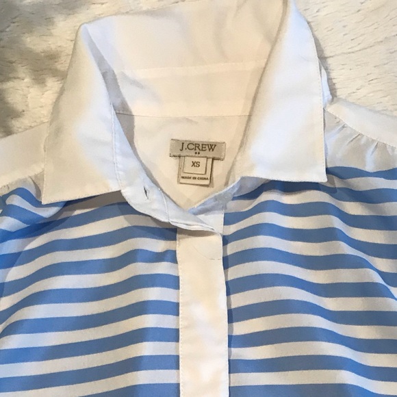 J. Crew Long Sleeve Button Down blue and white - Picture 5 of 6